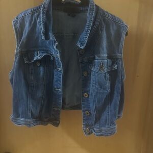 Lane Bryant Blue Denim Vest